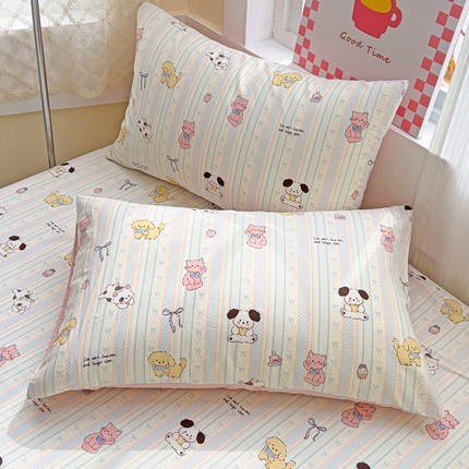 91家纺网 家纺一手货源 找家纺 （总）棉生活家纺 2025新款ins全棉小清新系列单品枕套