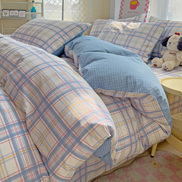 91家纺网 家纺一手货源 找家纺 棉生活家纺 2025新款ins全棉小清新系列单品被套 简格