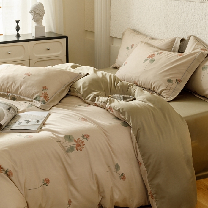 91家纺网 家纺一手货源 找家纺 金奇达2025新款【东方诗意】-轻氧水光莱赛尔（标准号全网控价（折后券后）不低于268） 暗香花