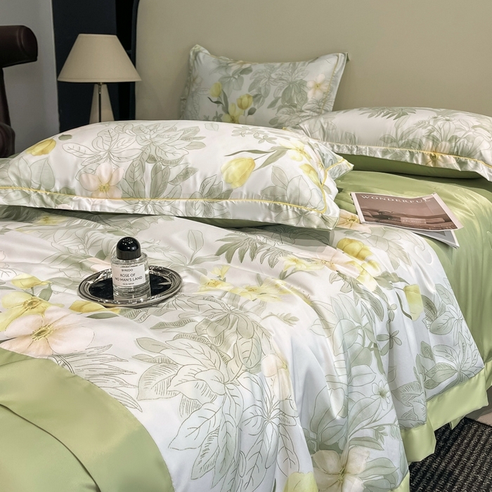 91家纺网 家纺一手货源 找家纺 佳品居 2025新款直播水洗天丝夏被冰丝夏凉被空调被四件套 春熙