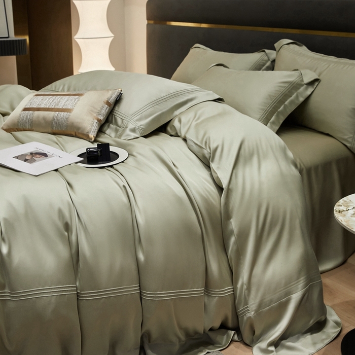 91家纺网 家纺一手货源 找家纺 金奇达2025新款茧养莱赛尔四件套-CR埋绳（标准号全网控价（折后券后）不低于258元） 天青色