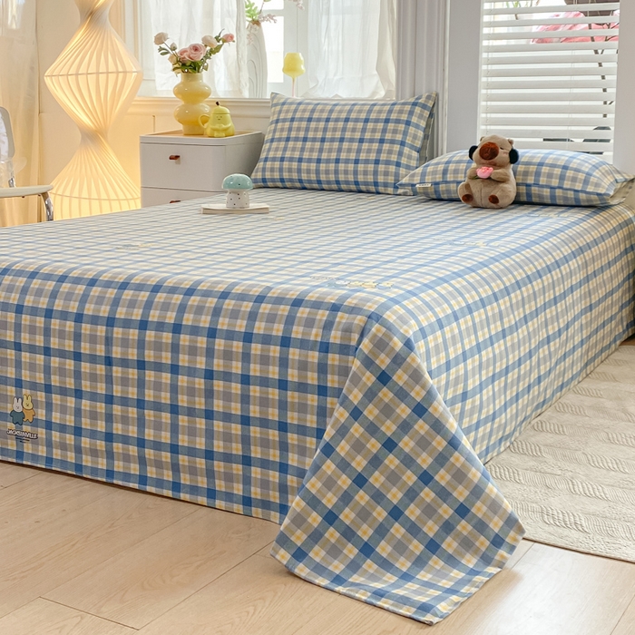 91家纺网 家纺一手货源 找家纺 米柳2025新款原棉老粗布凉席系列 兔宝贝