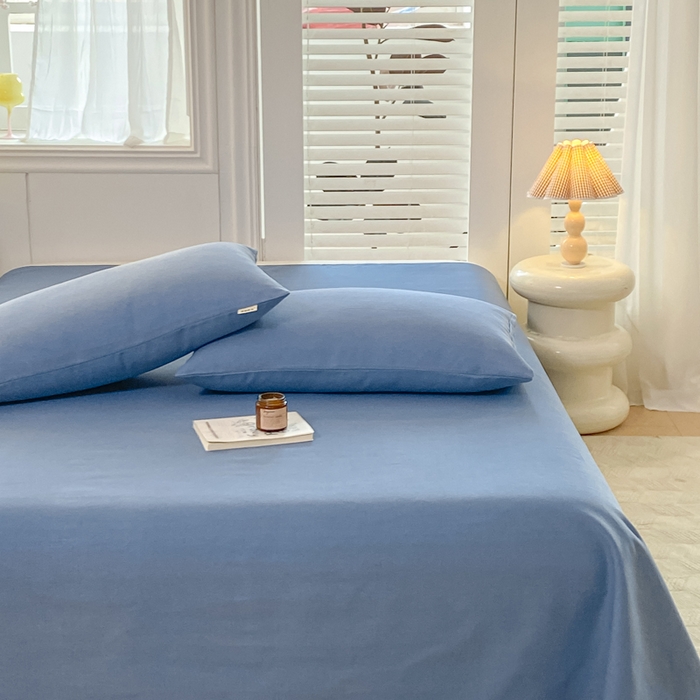 91家纺网 家纺一手货源 找家纺 米柳2025新款原棉老粗布凉席系列 海洋蓝