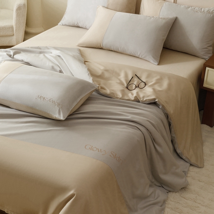 91家纺网 家纺一手货源 找家纺 金奇达2025新款【黛拉】-茧养莱赛尔四件套（标准号全网控价（折后券后）不低于228元） 黛拉-咖灰