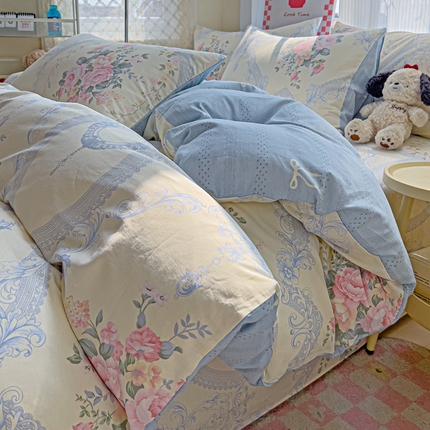 91家纺网 家纺一手货源 找家纺 （总）棉生活家纺 2025新款ins全棉小清新系列四件套