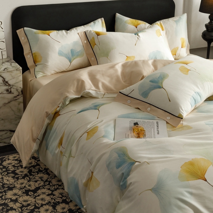 91家纺网 家纺一手货源 找家纺 金奇达2025新款【浮光半夏】-茧养莱赛尔四件套（标准号全网控价（折后券后）不低于258元） 嫣然时光