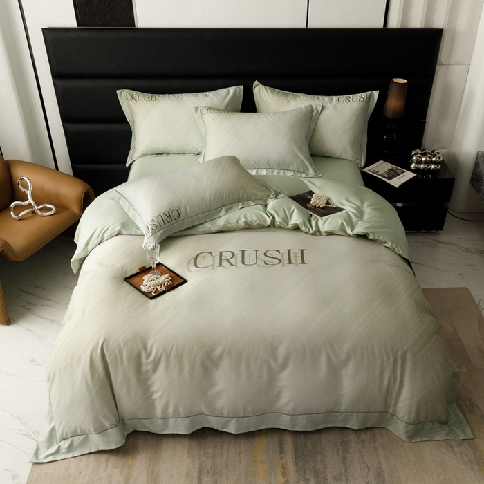 91家纺网 家纺一手货源 找家纺 金奇达2025新款【露娜】-轻氧水光天丝棉四件套（标准号全网控价（折后券后）不低于298元） 露娜-复古绿