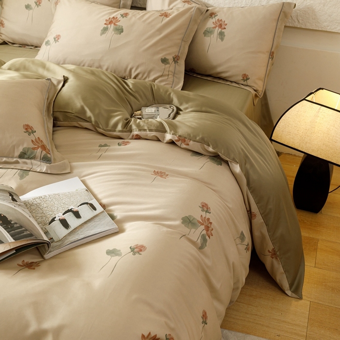 91家纺网 家纺一手货源 找家纺 金奇达2025新款【东方诗意】-轻氧水光莱赛尔（标准号全网控价（折后券后）不低于268） 暗香花