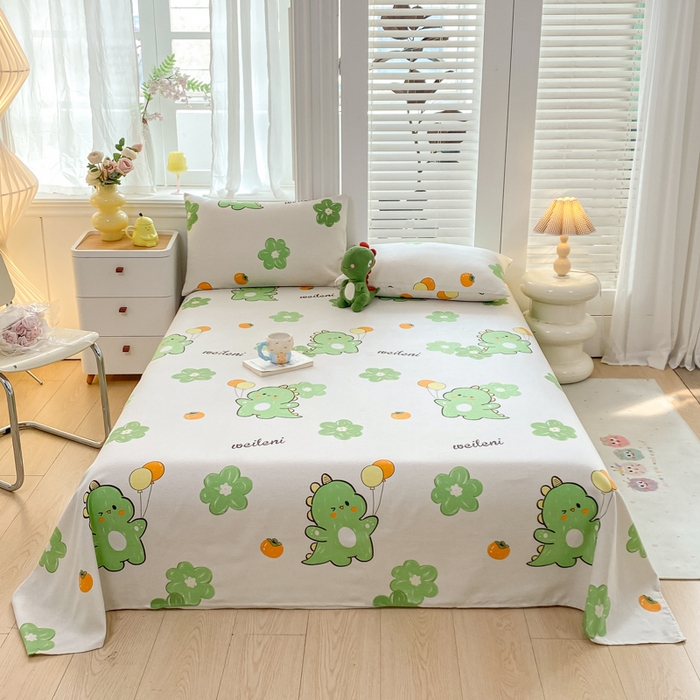 91家纺网 家纺一手货源 找家纺 米柳2025新款原棉老粗布凉席系列 小恐龙