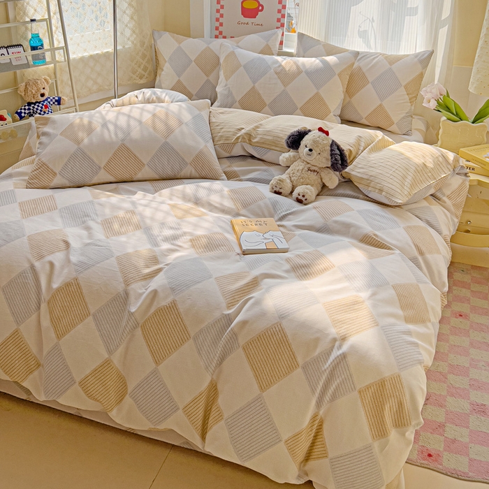 91家纺网 家纺一手货源 找家纺 棉生活家纺 2025新款ins全棉小清新系列四件套 瑞吉斯