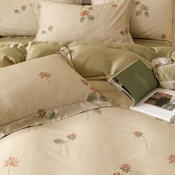 91家纺网 家纺一手货源 找家纺 金奇达2025新款【东方诗意】-轻氧水光莱赛尔（标准号全网控价（折后券后）不低于268） 暗香花