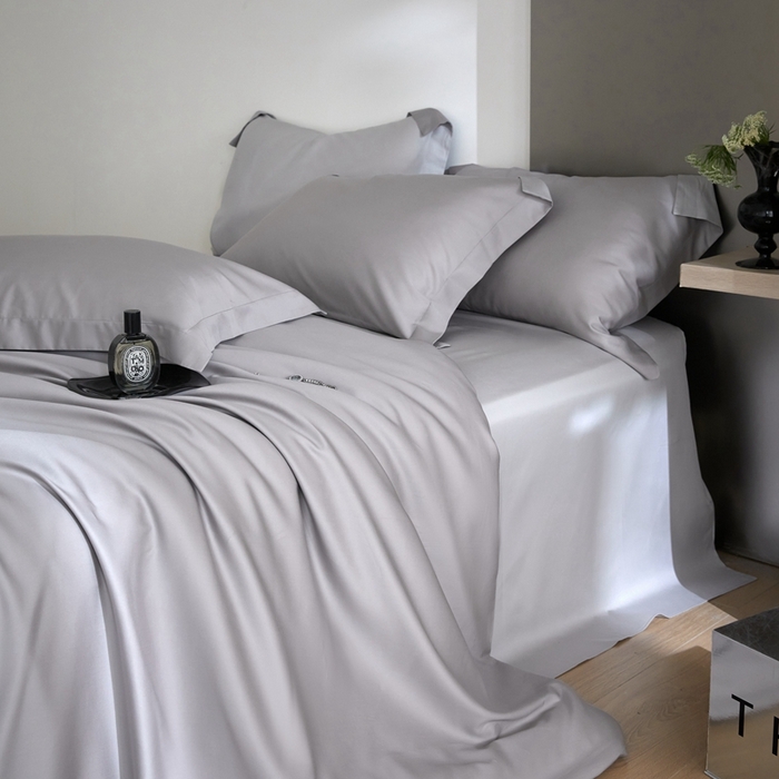 91家纺网 家纺一手货源 找家纺 金奇达2025新款【可芙】-轻氧水光天丝棉四件套（标准号全网控价（折后券后）不低于238元） 可芙-灰灰