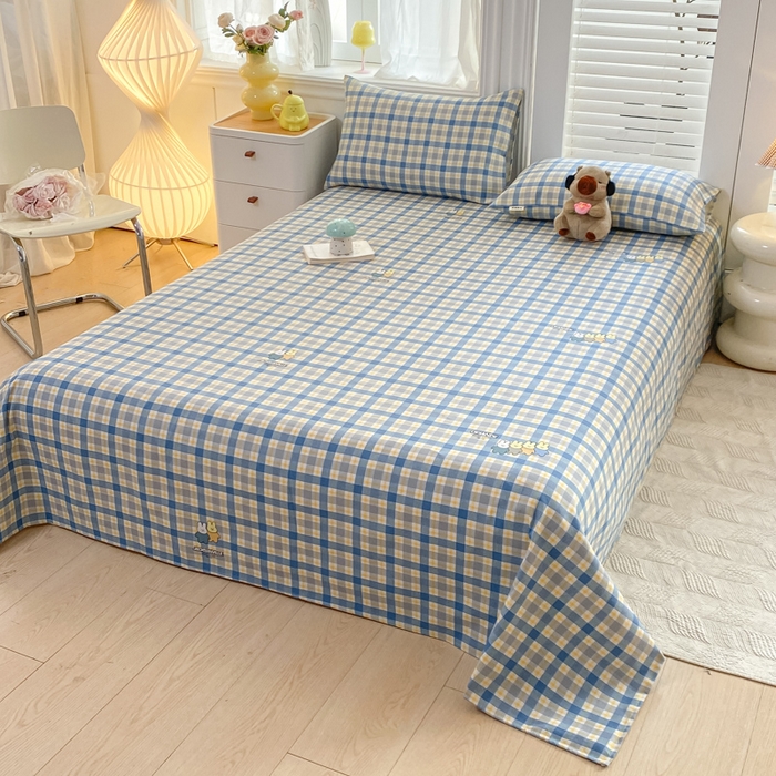 91家纺网 家纺一手货源 找家纺 米柳2025新款原棉老粗布凉席系列 兔宝贝