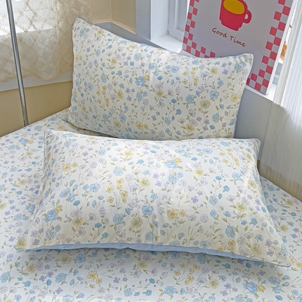 91家纺网 家纺一手货源 找家纺 （总）棉生活家纺 2025新款ins全棉小清新系列单品枕套