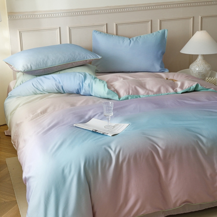 91家纺网 家纺一手货源 找家纺 金奇达2025新款【格林】-轻氧水光莱赛尔四件套（标准号全网控价（折后券后）不低于268元） 星河入梦