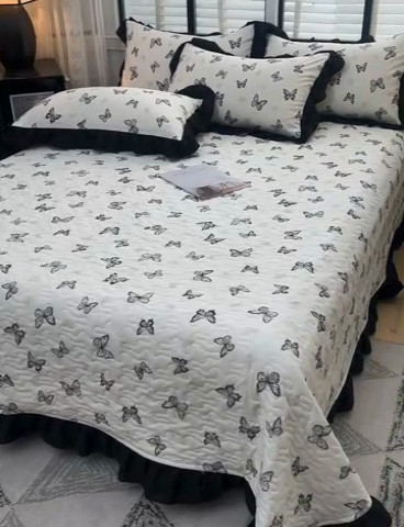 91家纺网 家纺一手货源 找家纺 （总）斯尔顿 2025新款水洗棉赫本风床盖四件套