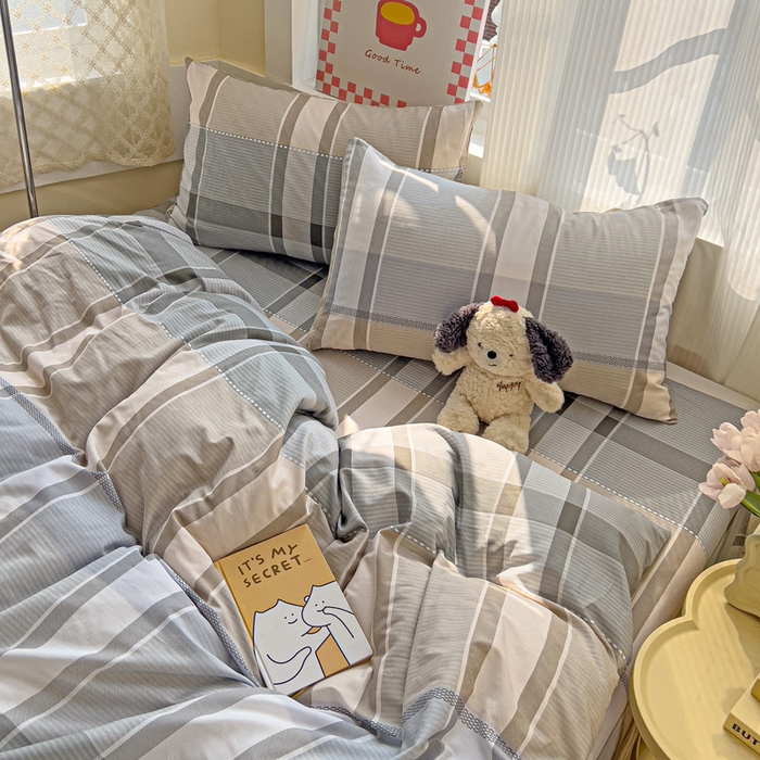 91家纺网 家纺一手货源 找家纺 棉生活家纺 2025新款ins全棉小清新系列四件套 追光