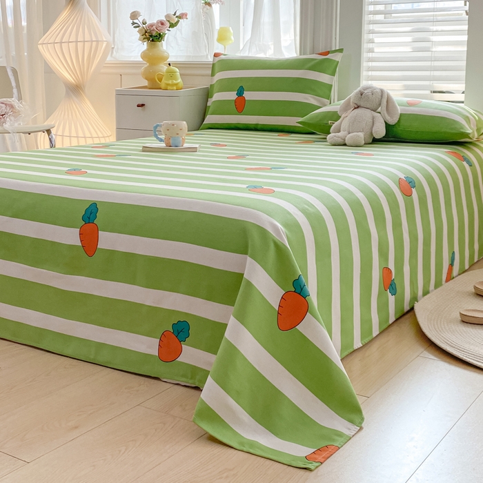 91家纺网 家纺一手货源 找家纺 米柳2025新款原棉老粗布凉席系列 条纹萝卜