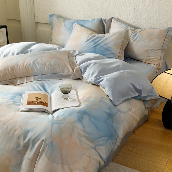 91家纺网 家纺一手货源 找家纺 金奇达2025新款【东方诗意】-轻氧水光莱赛尔（标准号全网控价（折后券后）不低于268） 曼得尔-蓝