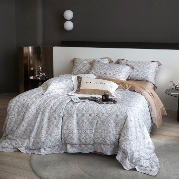 91家纺网 家纺一手货源 找家纺 金奇达2025新款【 巴赫之音】-茧养莱赛尔四件套（标准号全网控价（折后券后）不低于258元） 佩洛斯-奶咖