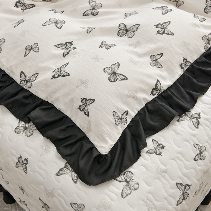 91家纺网 家纺一手货源 找家纺 （总）斯尔顿 2025新款水洗棉赫本风床盖四件套