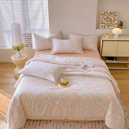 91家纺网 家纺一手货源 找家纺 （总）于果2025新款全棉双层纱四件套（第三批）