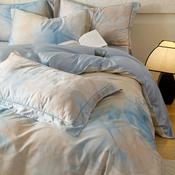 91家纺网 家纺一手货源 找家纺 金奇达2025新款【东方诗意】-轻氧水光莱赛尔（标准号全网控价（折后券后）不低于268） 曼得尔-蓝