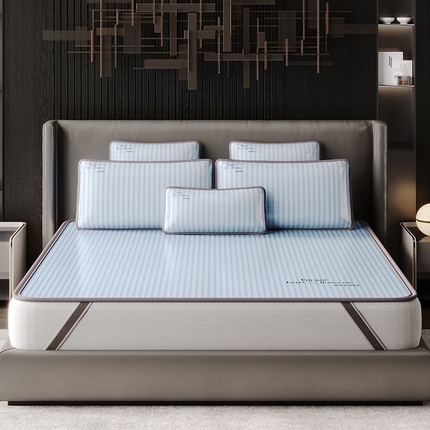 91家纺网 家纺一手货源 找家纺 （总）好眠好梦家纺 2025新款时尚条纹凉席