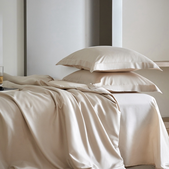 91家纺网 家纺一手货源 找家纺 金奇达2025新款【可芙】-轻氧水光天丝棉四件套（标准号全网控价（折后券后）不低于238元） 可芙-米茶