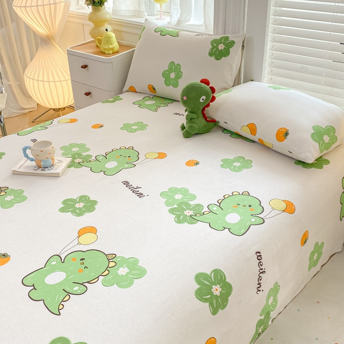 91家纺网 家纺一手货源 找家纺 米柳2025新款原棉老粗布凉席系列 小恐龙