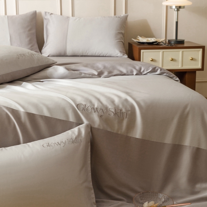 91家纺网 家纺一手货源 找家纺 金奇达2025新款【黛拉】-茧养莱赛尔四件套（标准号全网控价（折后券后）不低于228元） 黛拉-云母灰