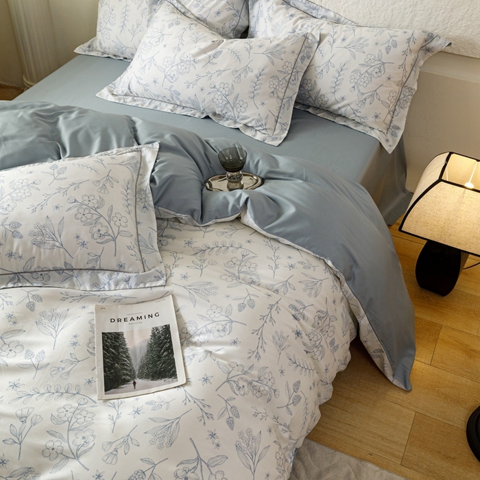 91家纺网 家纺一手货源 找家纺 金奇达2025新款【东方诗意】-轻氧水光莱赛尔（标准号全网控价（折后券后）不低于268） 洛晨蓝叶