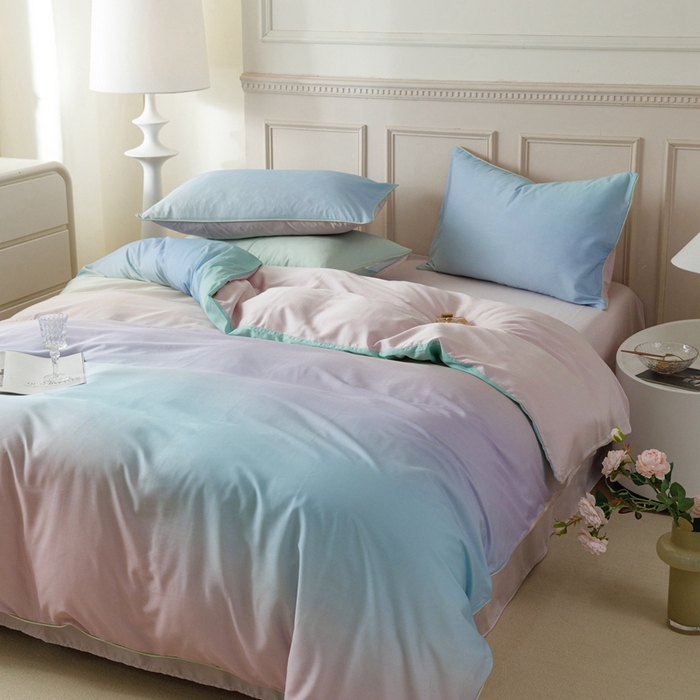 91家纺网 家纺一手货源 找家纺 金奇达2025新款【格林】-轻氧水光莱赛尔四件套（标准号全网控价（折后券后）不低于268元） 星河入梦