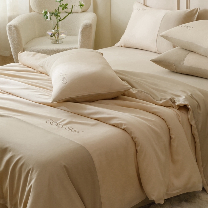 91家纺网 家纺一手货源 找家纺 金奇达2025新款【黛拉】-茧养莱赛尔四件套（标准号全网控价（折后券后）不低于228元） 黛拉-云母咖