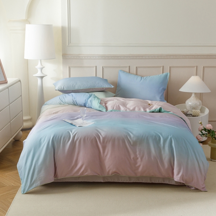 91家纺网 家纺一手货源 找家纺 金奇达2025新款【格林】-轻氧水光莱赛尔四件套（标准号全网控价（折后券后）不低于268元） 星河入梦