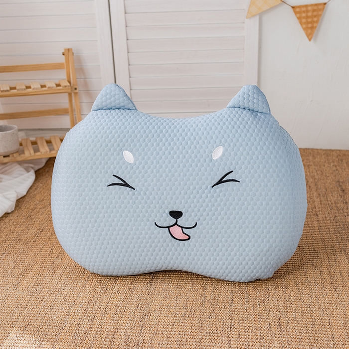 91家纺网 家纺一手货源 找家纺  2025新款慢回弹冰豆凉枕枕头枕芯 猫肚冰枕 蓝