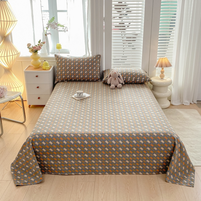 91家纺网 家纺一手货源 找家纺 米柳2025新款原棉老粗布凉席系列 摩尔