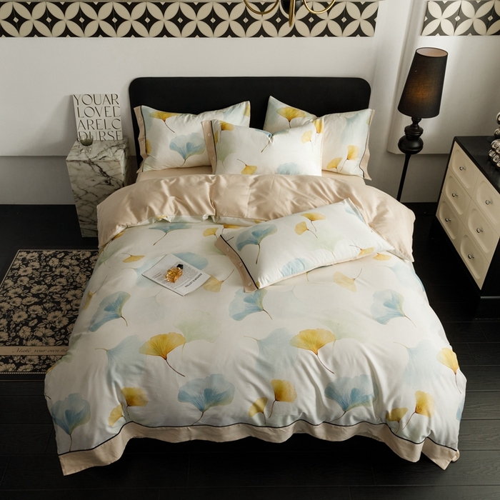 91家纺网 家纺一手货源 找家纺 金奇达2025新款【浮光半夏】-茧养莱赛尔四件套（标准号全网控价（折后券后）不低于258元） 嫣然时光