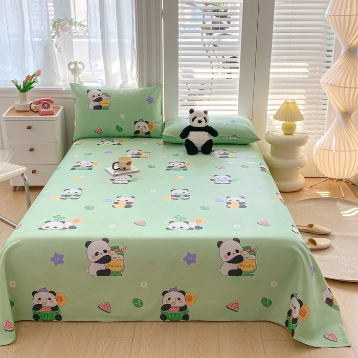 91家纺网 家纺一手货源 找家纺 米柳2025新款原棉老粗布凉席系列 小熊猫