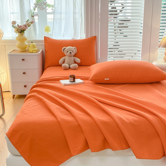 91家纺网 家纺一手货源 找家纺 米柳2025新款原棉老粗布凉席系列 奈斯橘