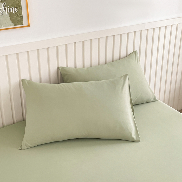 91家纺网 家纺一手货源 找家纺 芯元素 2025新款针织双层纱印花床笠 薄荷绿