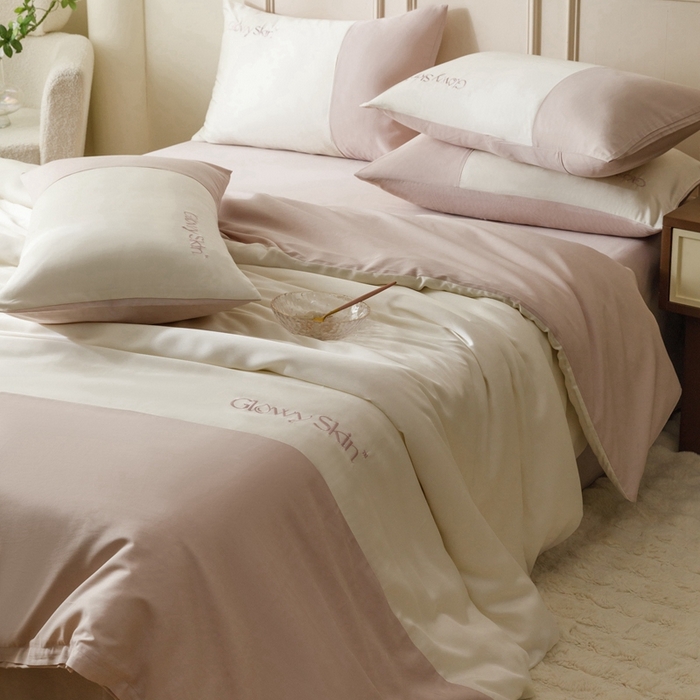 91家纺网 家纺一手货源 找家纺 金奇达2025新款【黛拉】-茧养莱赛尔四件套（标准号全网控价（折后券后）不低于228元） 黛拉-香草粉