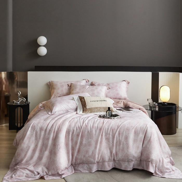 91家纺网 家纺一手货源 找家纺 金奇达2025新款【 巴赫之音】-茧养莱赛尔四件套（标准号全网控价（折后券后）不低于258元） 卡洛琳-藕粉