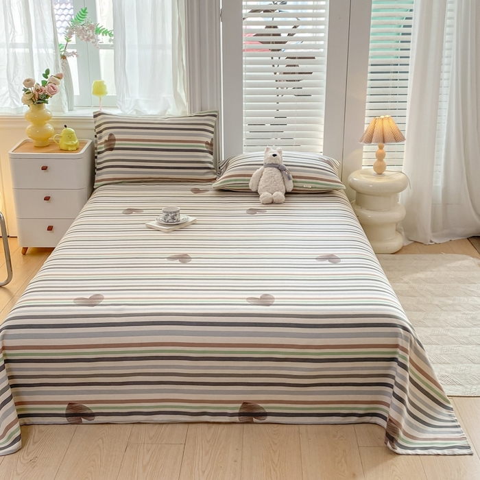 91家纺网 家纺一手货源 找家纺 米柳2025新款原棉老粗布凉席系列 心想乐园