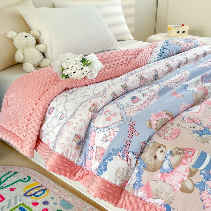 91家纺网 家纺一手货源 找家纺 爱宝被业 2025新款豆豆夏被 嘟嘟熊