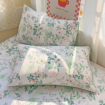 91家纺网 家纺一手货源 找家纺 （总）棉生活家纺 2025新款ins全棉小清新系列单品枕套