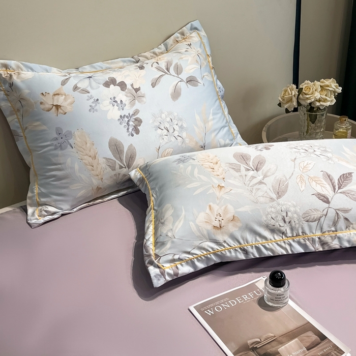 91家纺网 家纺一手货源 找家纺 佳品居 2025新款直播水洗天丝夏被冰丝夏凉被空调被四件套 羽叶