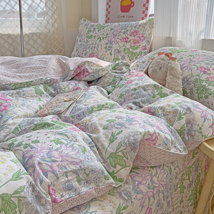 91家纺网 家纺一手货源 找家纺 （总）棉生活家纺 2025新款ins全棉小清新系列单品被套