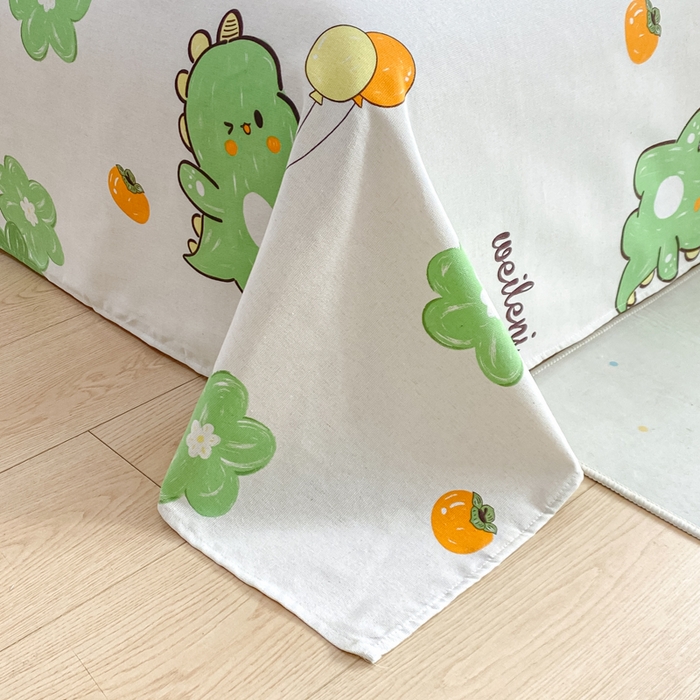 91家纺网 家纺一手货源 找家纺 米柳2025新款原棉老粗布凉席系列 小恐龙