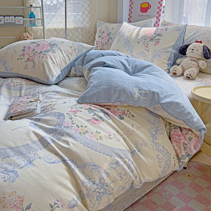 91家纺网 家纺一手货源 找家纺 （总）棉生活家纺 2025新款ins全棉小清新系列单品被套